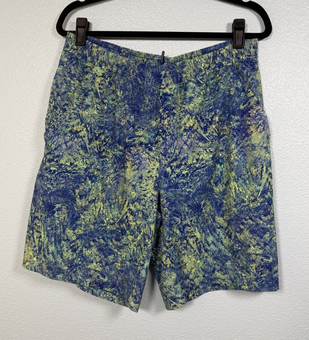 Lululemon Seawheeze Pace Breaker Lined Shorts XL Blue Green Rare Print 10”\